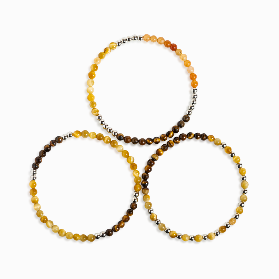 Tiger's Eye & Honey Tiger's Eye 'Sunlit Harmony' Mini Gemstone Stack
