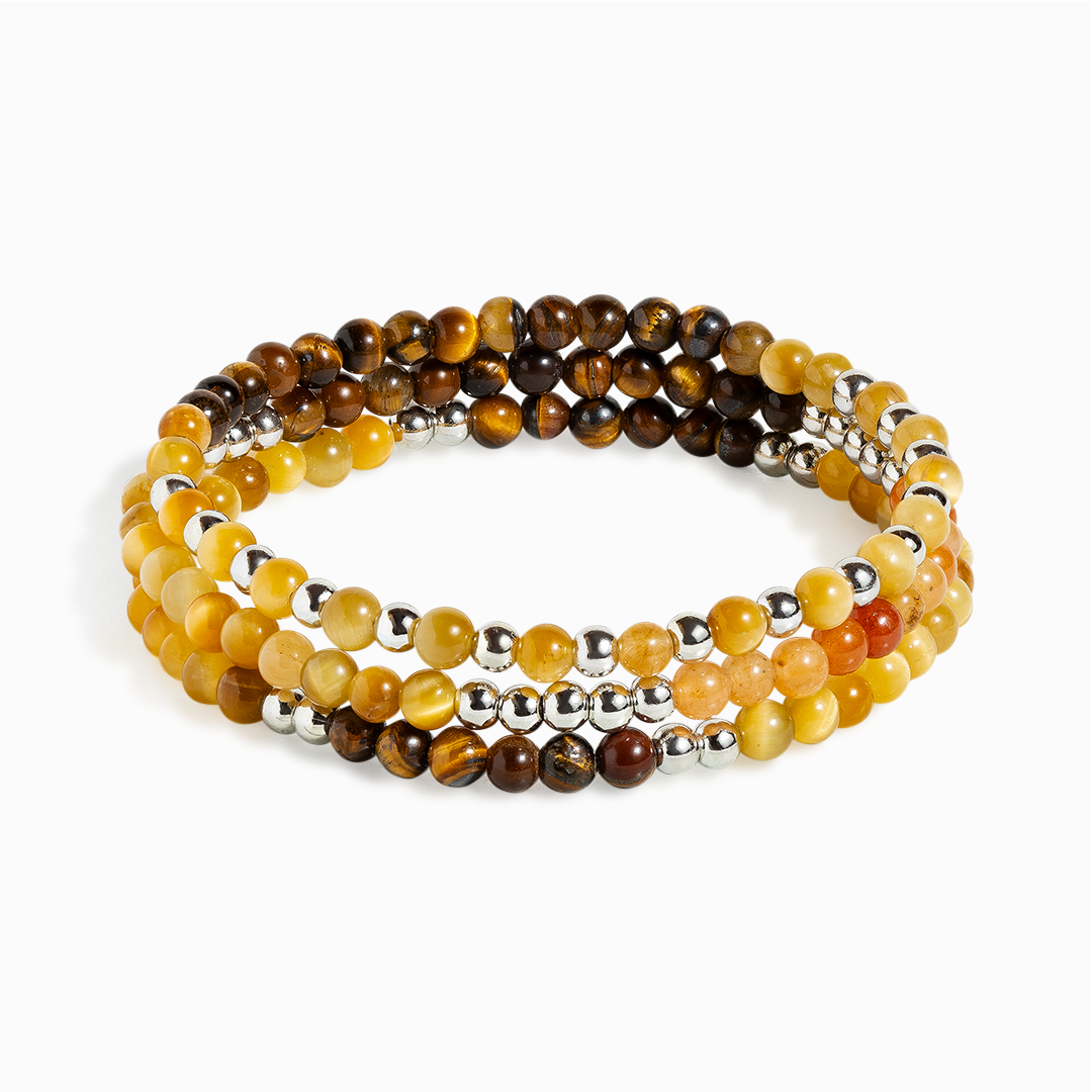 Tiger's Eye & Honey Tiger's Eye 'Sunlit Harmony' Mini Gemstone Stack