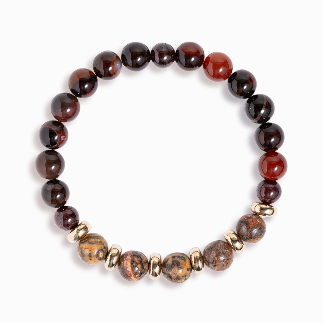 Brecciated Jasper & Garnet 'Fiery Passion' Bracelet