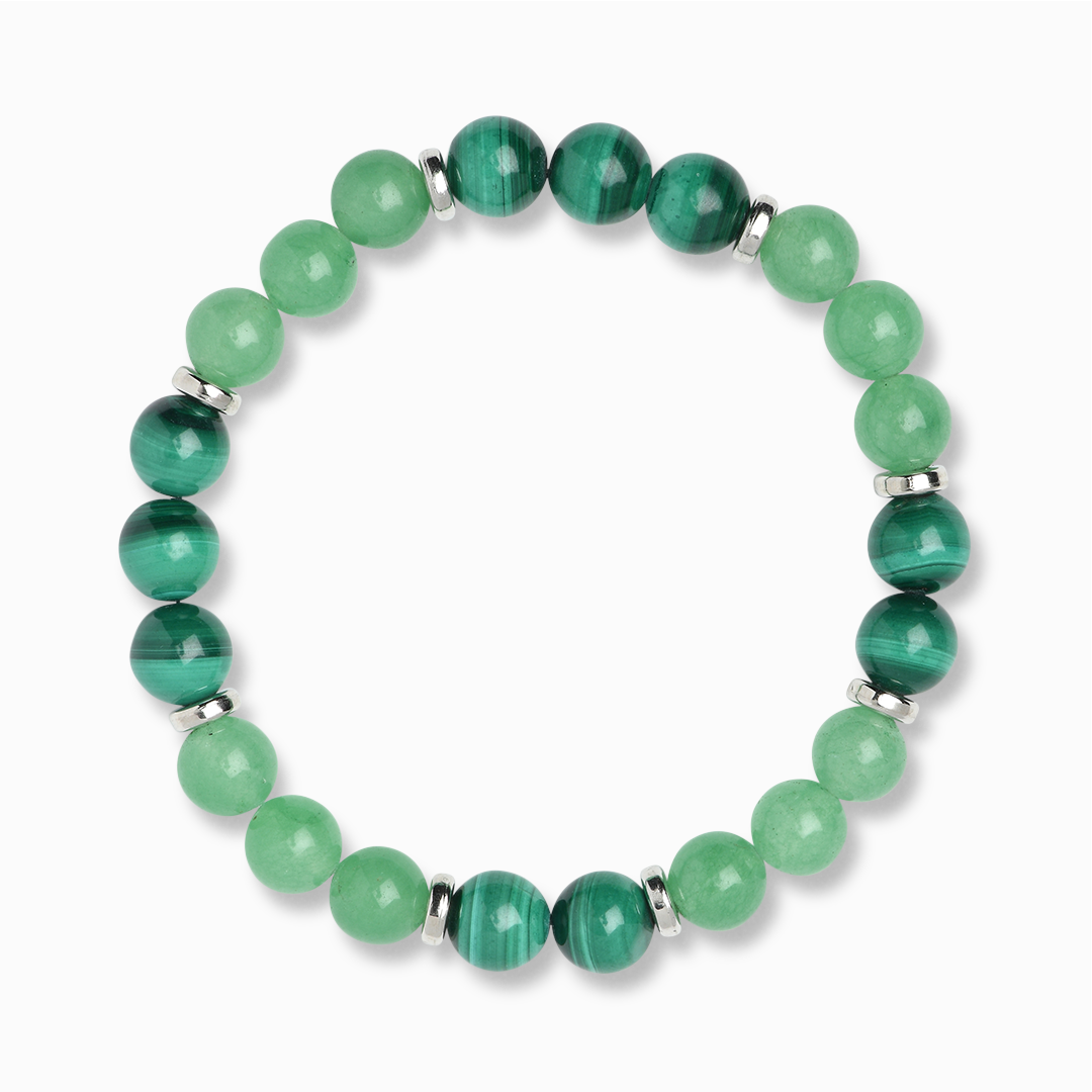 Malachite & Green Aventurine 'Tranquil Growth' Bracelet