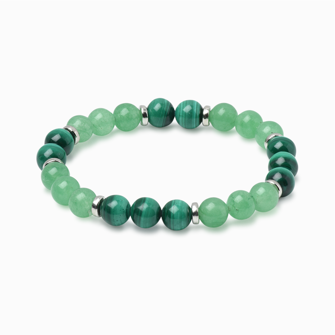 Malachite & Green Aventurine 'Tranquil Growth' Bracelet