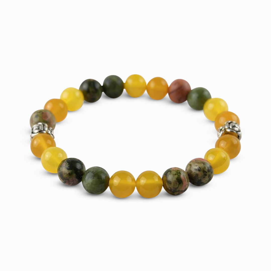 Yellow Agate & Unakite 'Energized Harmony' Bracelet