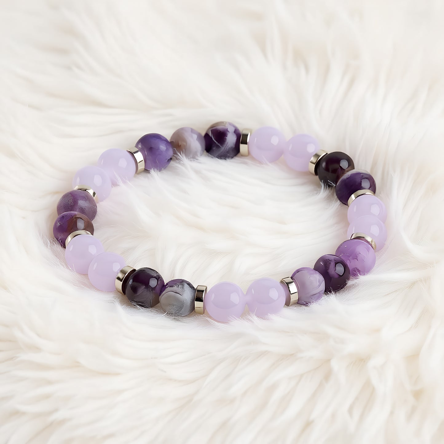 Amethyst & Violet Chalcedony 'Peaceful Spirit' Bracelet
