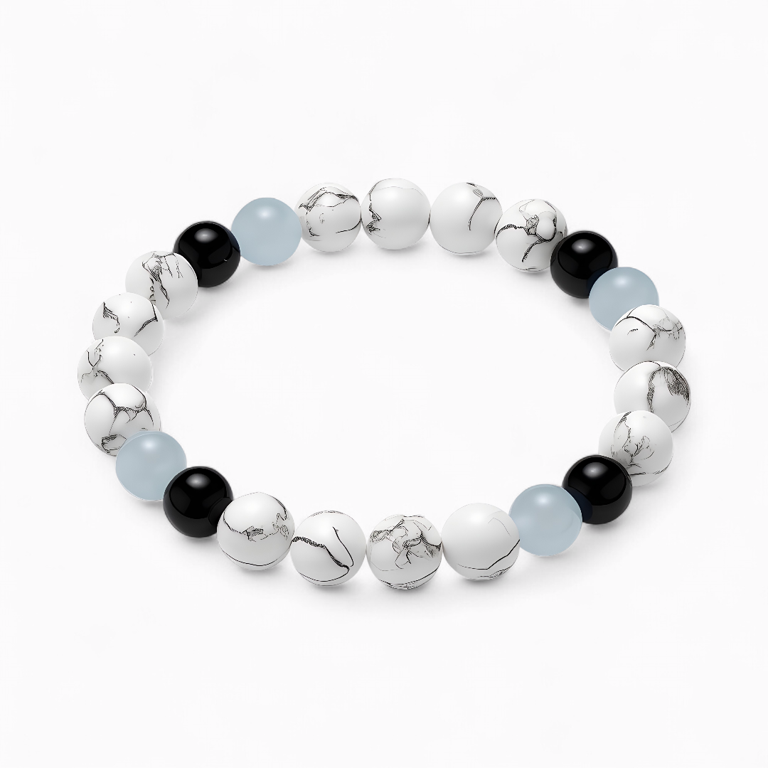 Obsidian & Howlite 'Restful Balance' Bracelet
