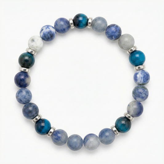 Sodalite & Royal Blue Tiger's Eye 'Deep Focus' Bracelet