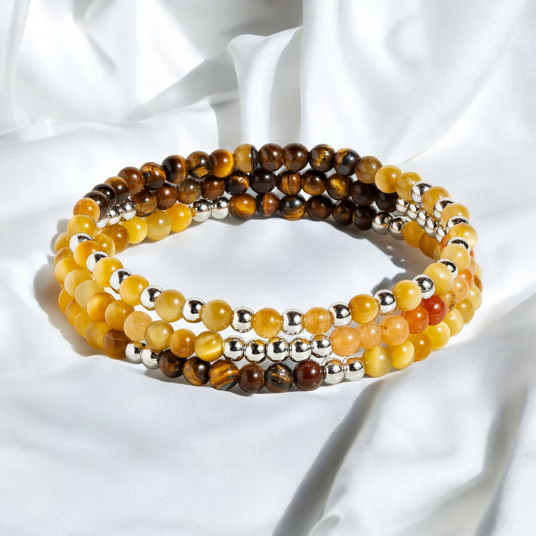 Tiger's Eye & Honey Tiger's Eye 'Sunlit Harmony' Mini Gemstone Stack