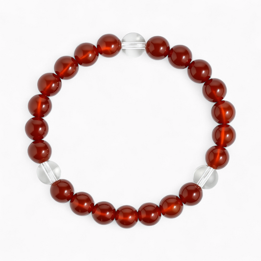 Clear Quartz & Red Agate 'Vitality' Bracelet