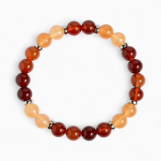 Red Agate & Orange Chalcedony 'Inner Fire' Bracelet