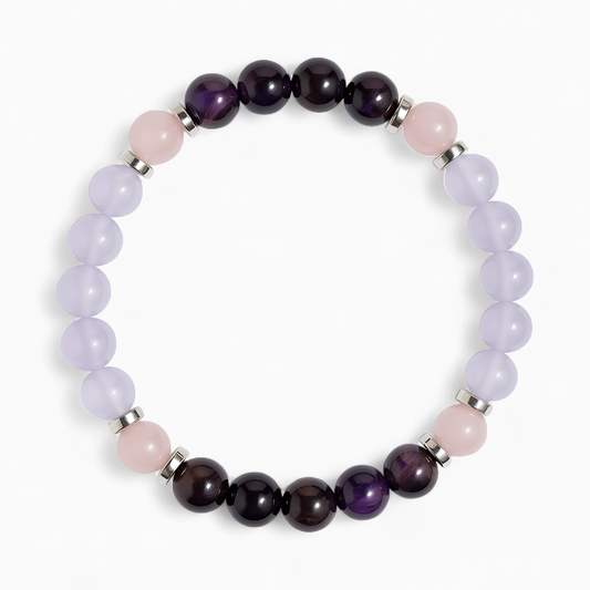 Rose Quartz & Purple Tiger's Eye 'Inspire' Bracelet