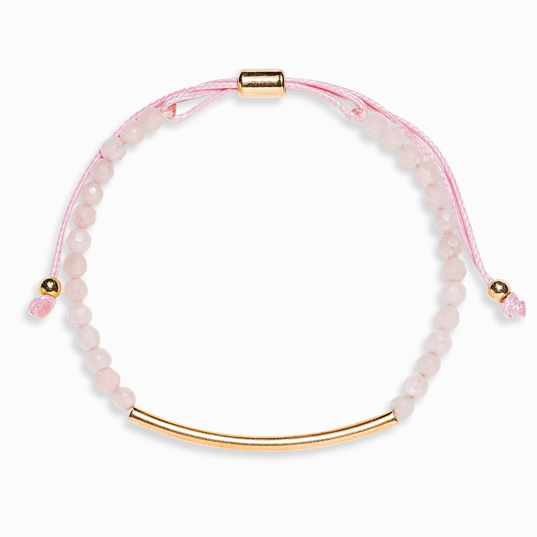 Rose Quartz Crystal Bar Bracelet