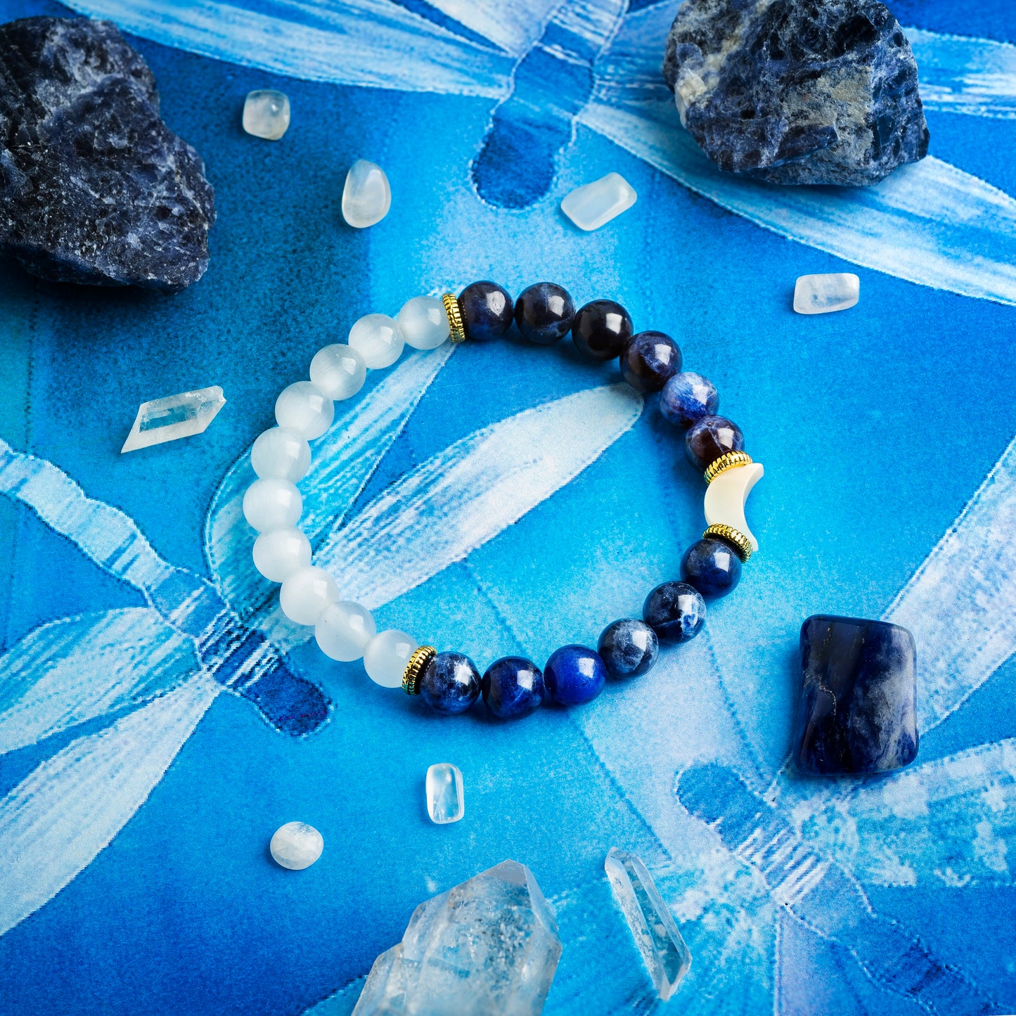 Mother of Pearl & Sodalite 'Luna' Bracelet