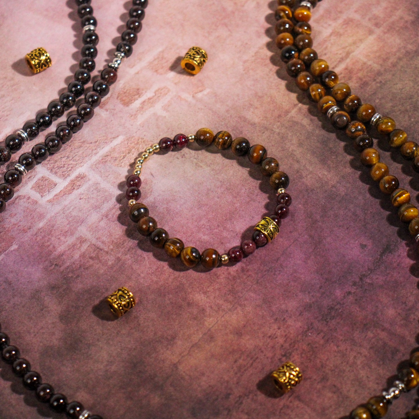 Garnet & Tiger's Eye 'Victorious' Bracelet