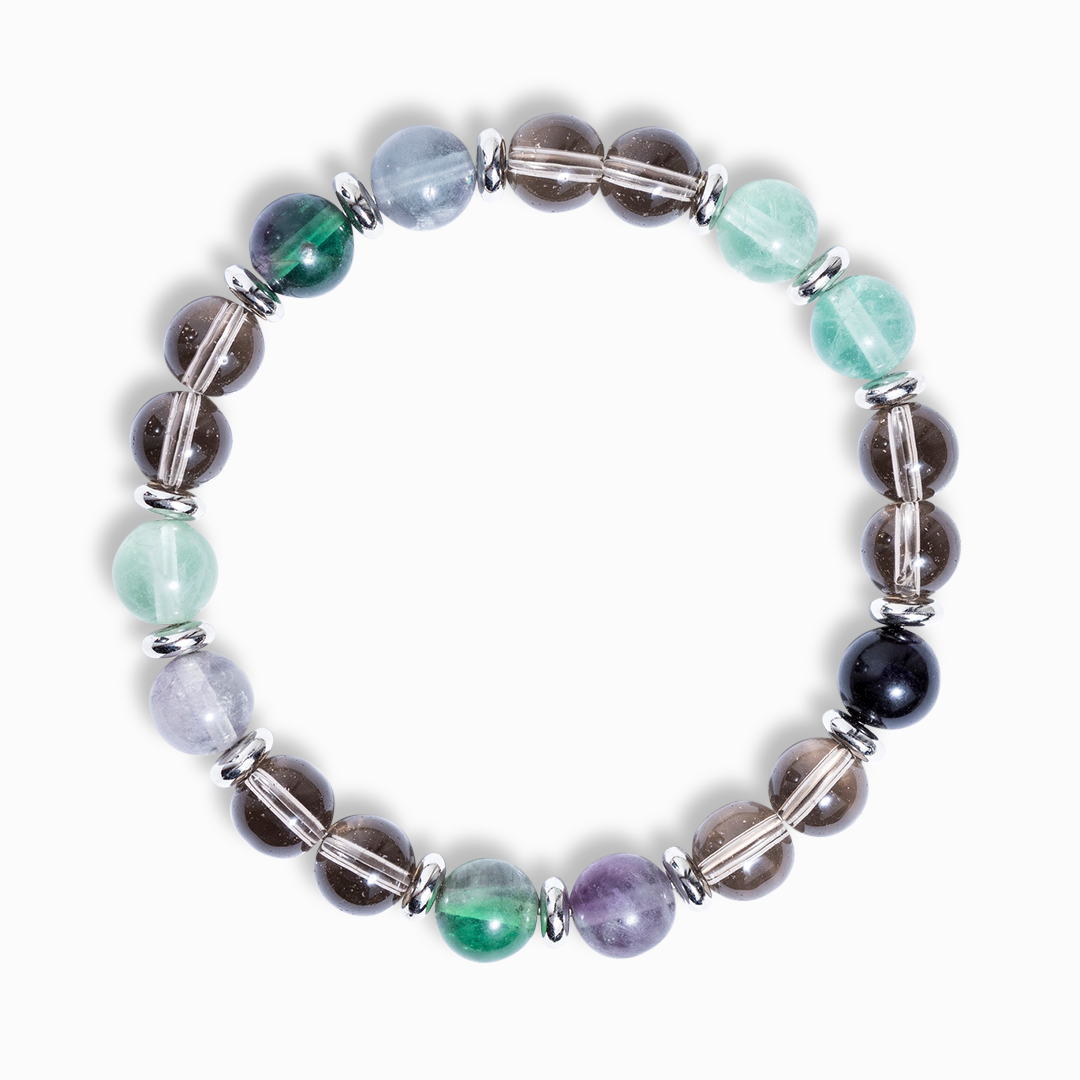 Fluorite & Smokey Quartz 'Falling Leaves' Bracelet