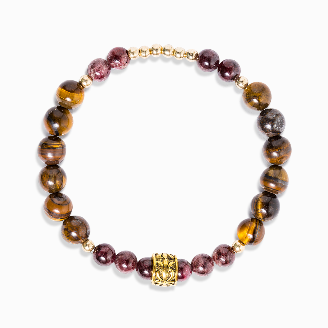 Garnet & Tiger's Eye 'Victorious' Bracelet