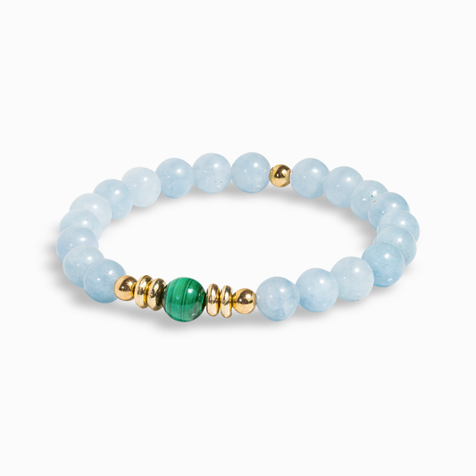 Aquamarine & Malachite 'Refresh' Bracelet