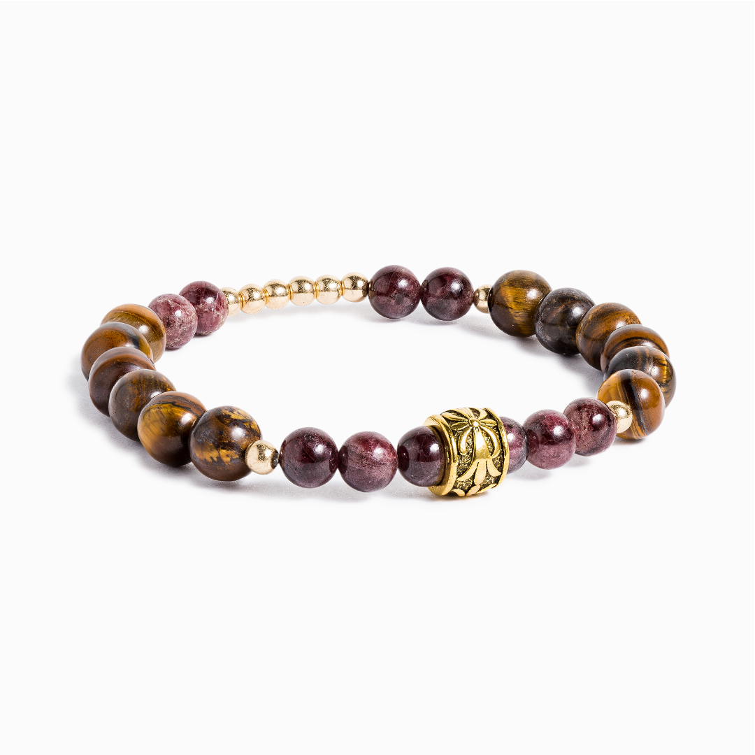 Garnet & Tiger's Eye 'Victorious' Bracelet