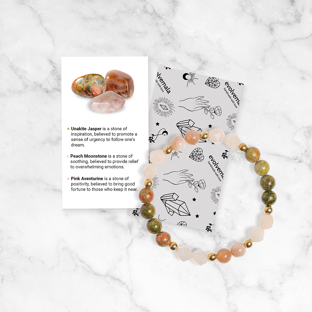 Unakite & Pink Aventurine 'Peace' Bracelet