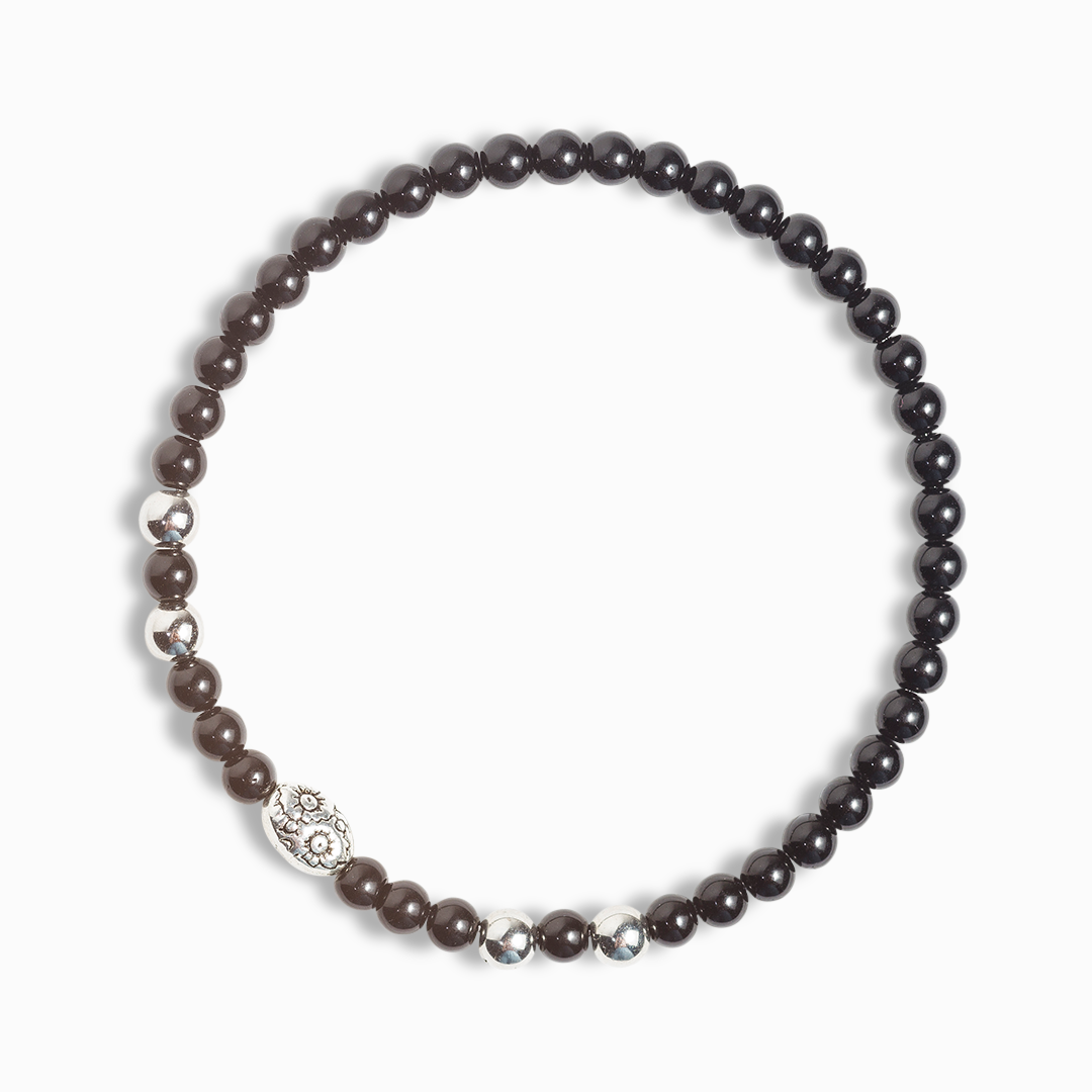 Obsidian & Hematite Mini Gemstone Bracelet