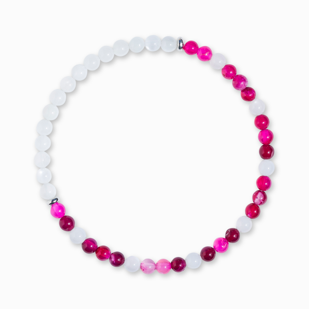 Moonstone & Pink Agate Mini Gemstone Bracelet