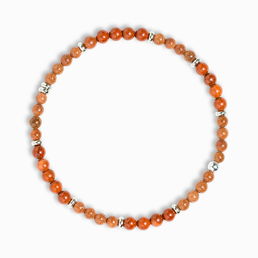 Red Jasper & Red Goldstone Mini Gemstone Bracelet