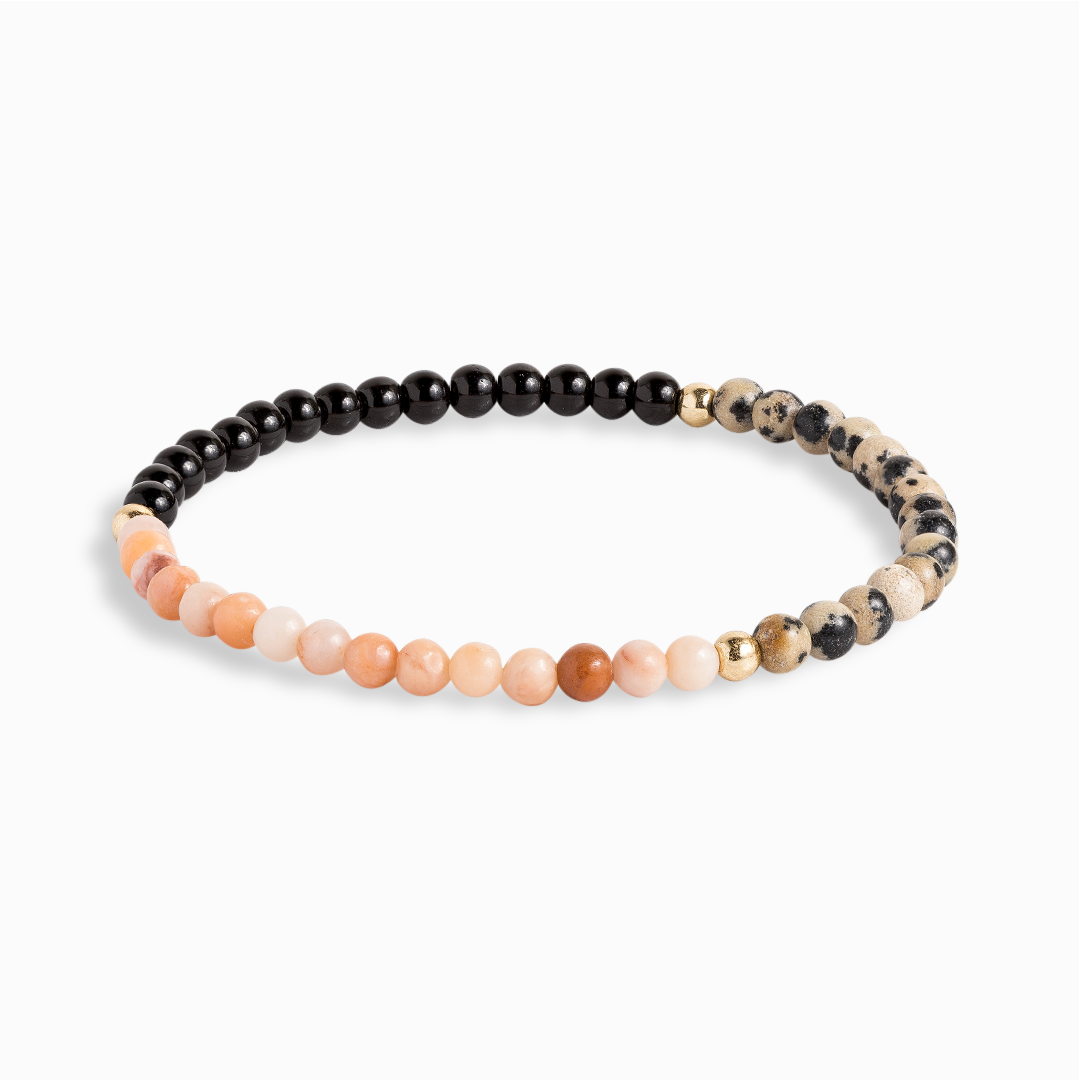 Dalmatian Jasper & Sunstone Mini Gemstone Bracelet II