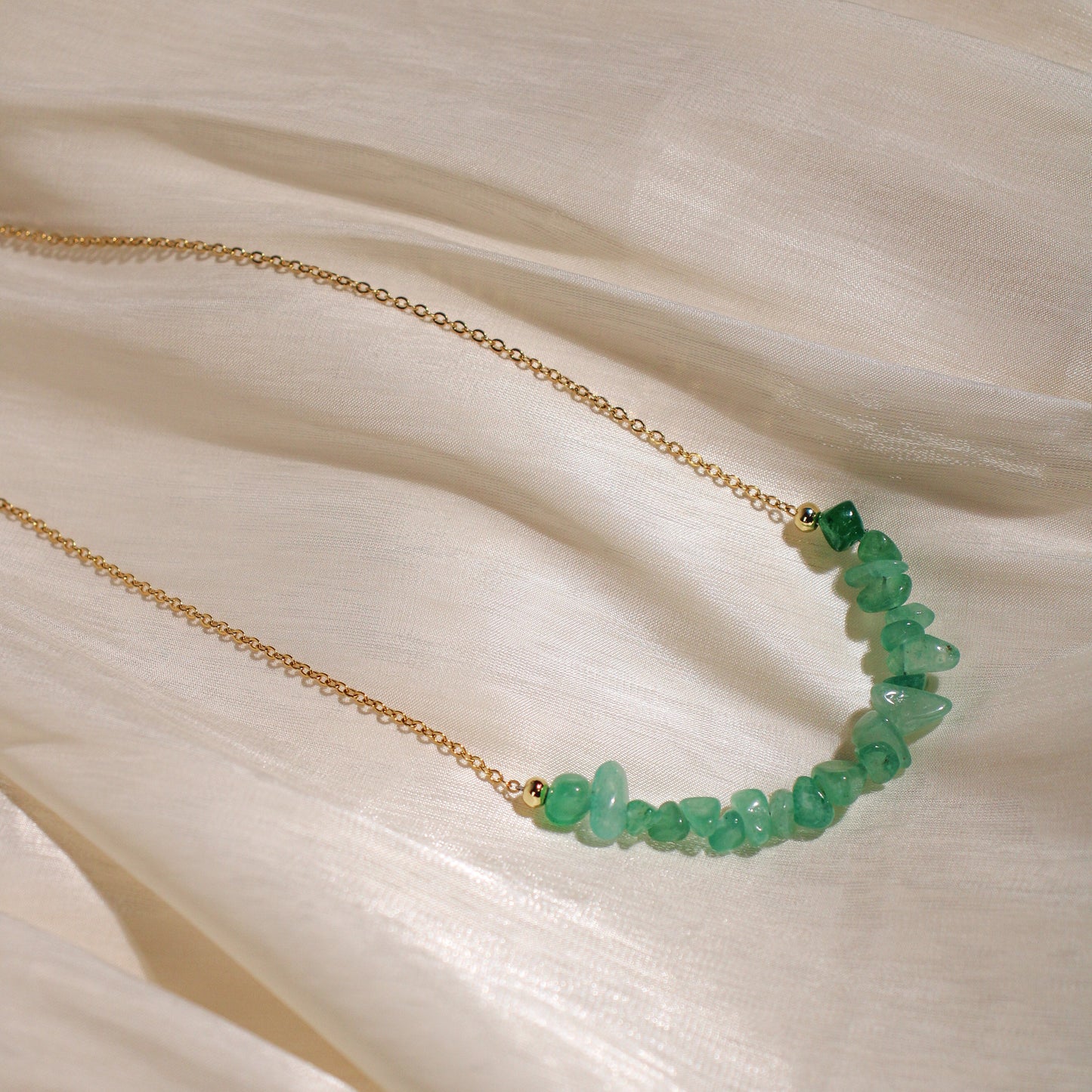 Green Aventurine Chip Necklace
