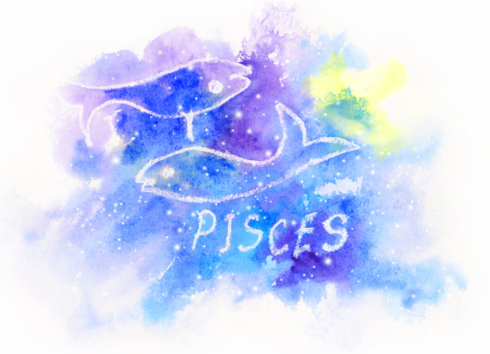 Pisces zodiac illustration.