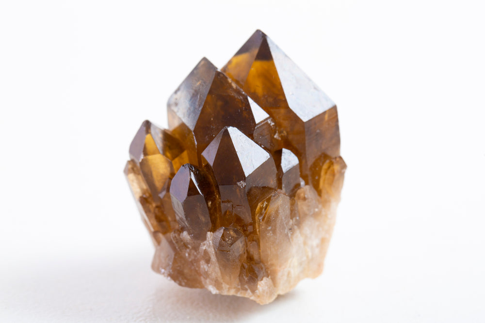 Close up of a raw smoky quartz crystal