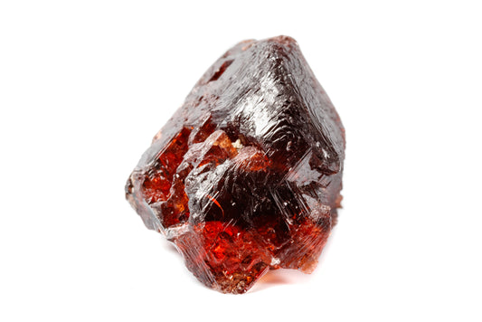 Raw garnet gemstone up-close.