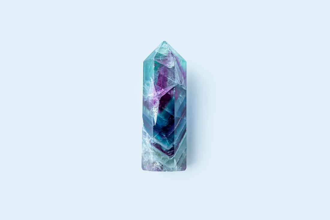 Fluorite crystal point wand.