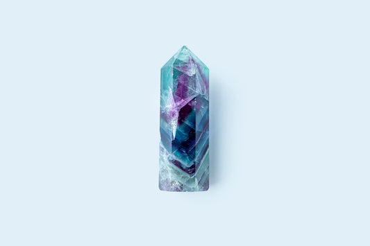 Fluorite crystal point wand.
