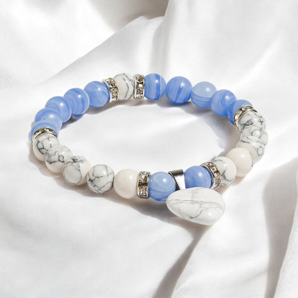 Blue Lace Agate & Howlite 'Dreamer' Bracelet