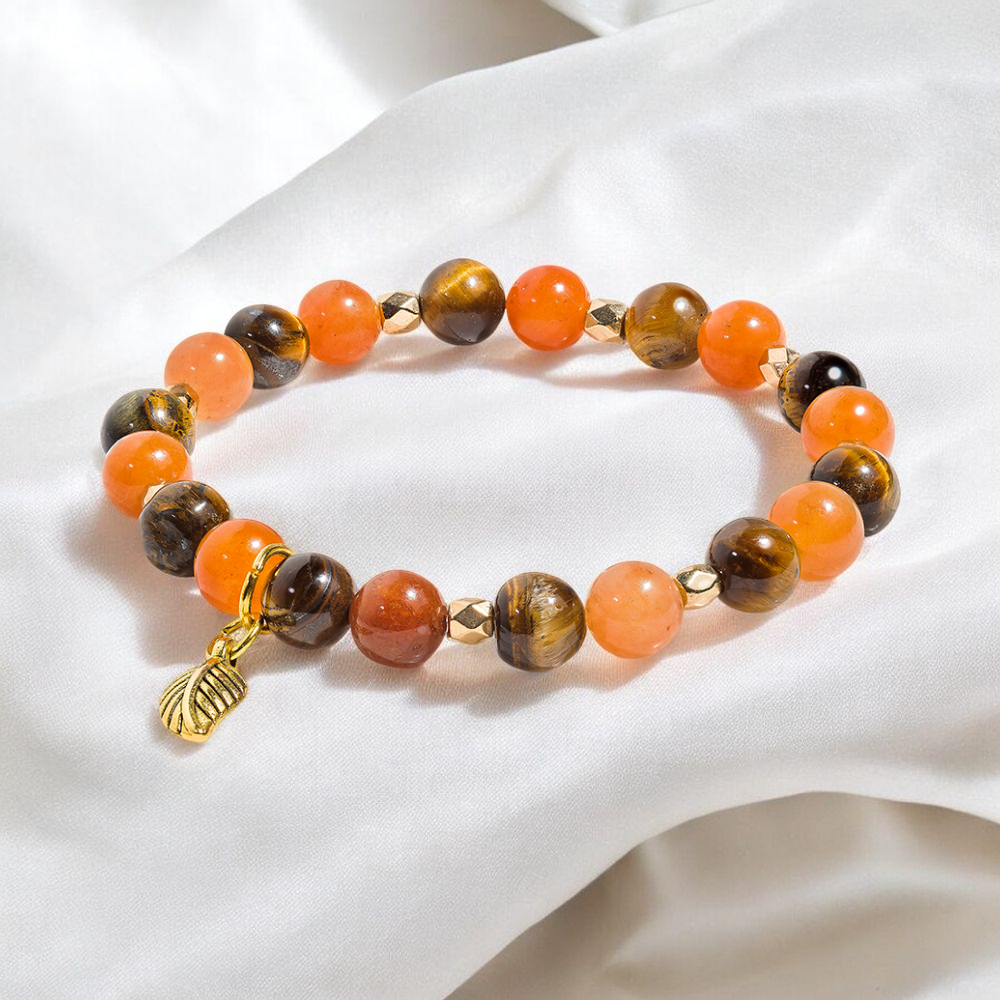 Carnelian & Tiger's Eye 'New Leaf' Bracelet