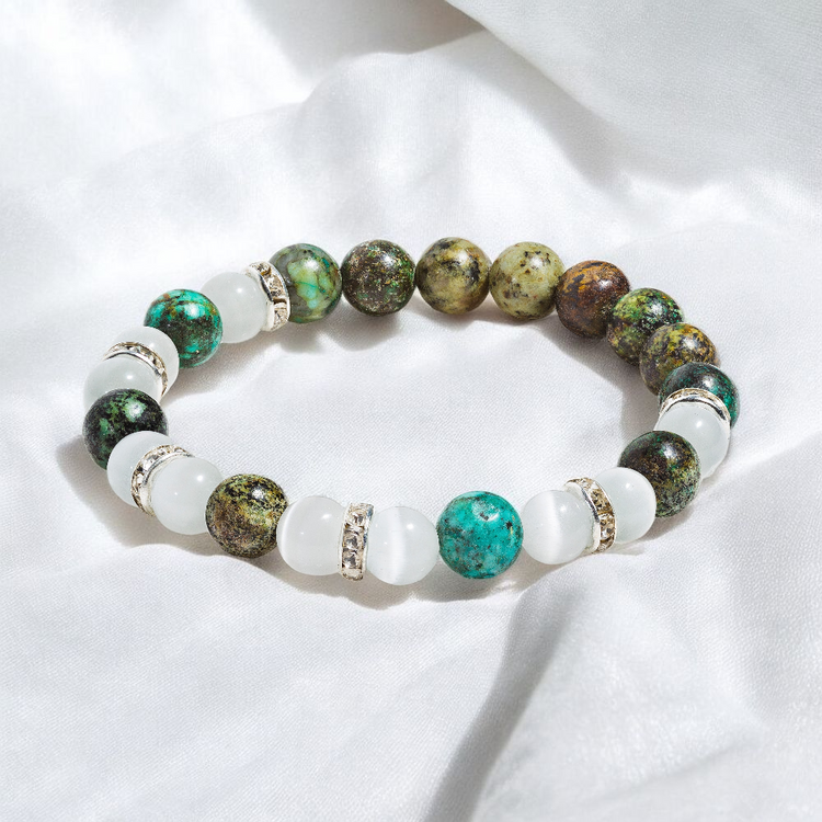 African Turquoise & Selenite 'Destiny' Bracelet