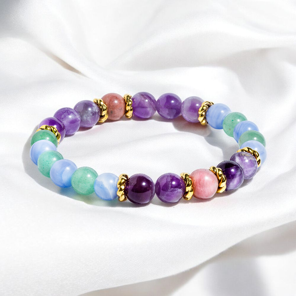 Amethyst & Green Aventurine 'Serene' Bracelet