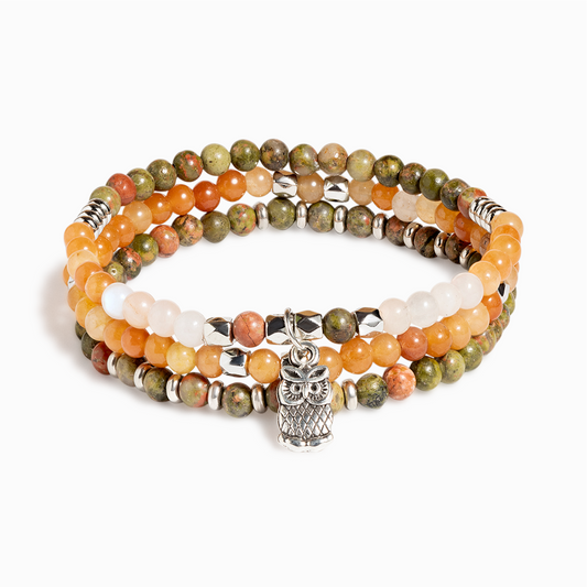 Unakite & Carnelian 'Radiant Energy' Stack