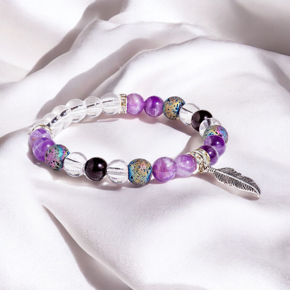 Amethyst & Clear Quartz 'Sweet Dreams' Bracelet