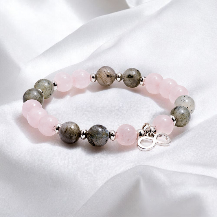 Rose Quartz & Labradorite 'Infinity' Bracelet