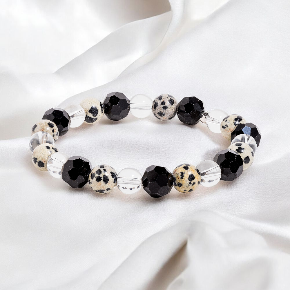 Dalmatian Jasper & Obsidian 'Inner Guidance' Bracelet