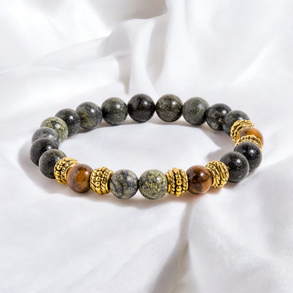 Tiger's Eye & Green Zebra Jasper 'Endurance' Bracelet