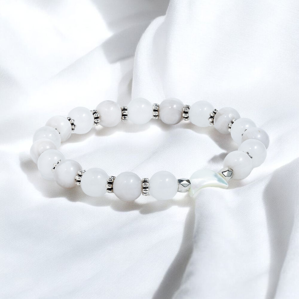 Mother of Pearl & White Jade 'Moonbeam' Bracelet