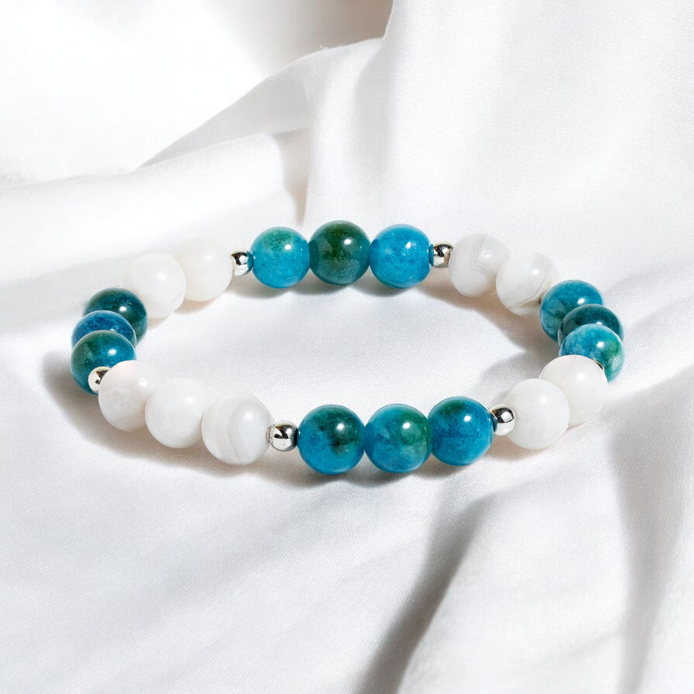 Apatite & White Agate 'Evolve' Bracelet