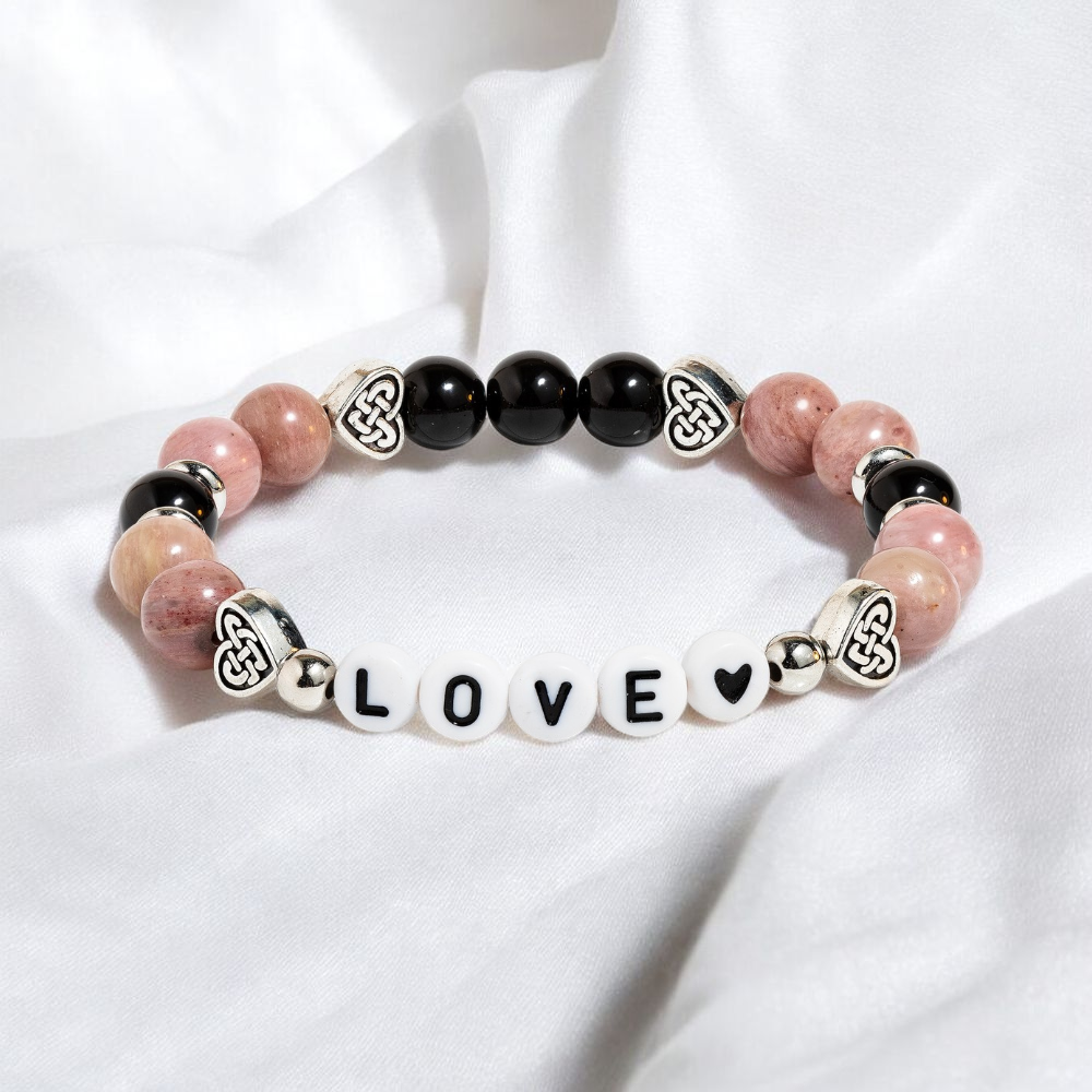 Rhodonite & Obsidian 'Cherished Bonds' Bracelet