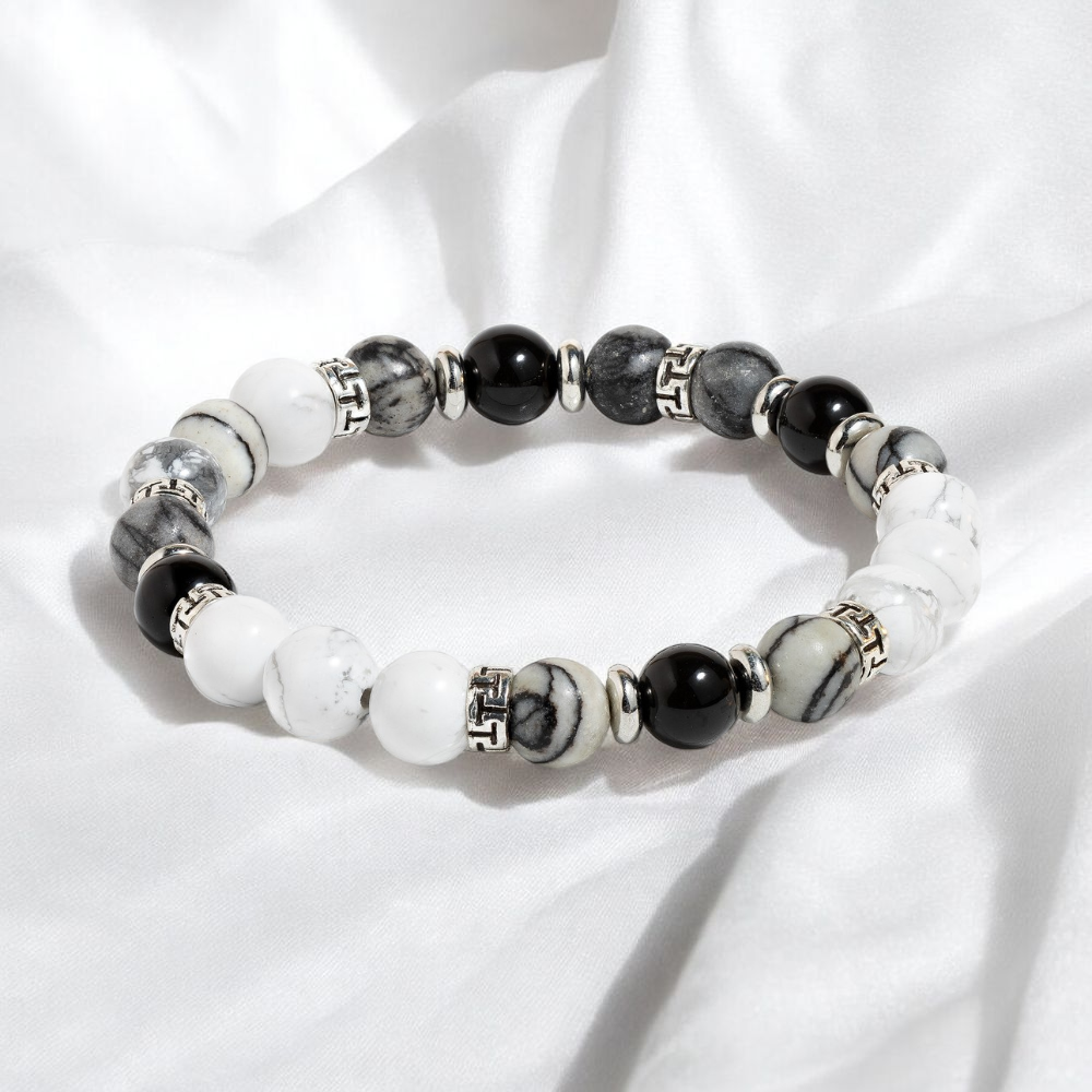 Zebra Jasper & Howlite 'Mindful Balance' Bracelet