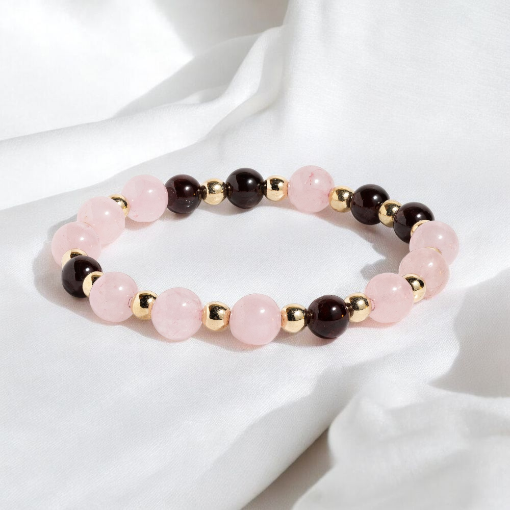 Garnet & Rose Quartz 'Warmth' Bracelet