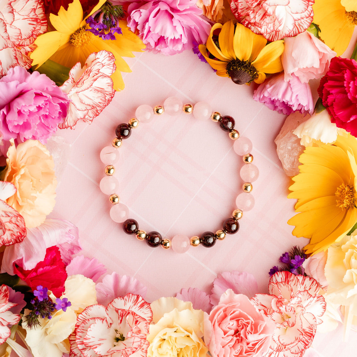 Garnet & Rose Quartz 'Warmth' Bracelet