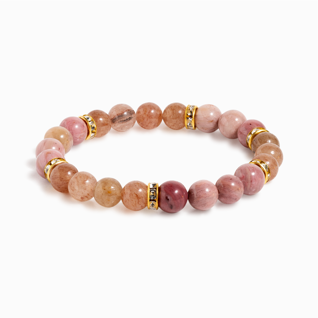 Strawberry Quartz & Rhodonite 'Soul’s Whisper' Bracelet