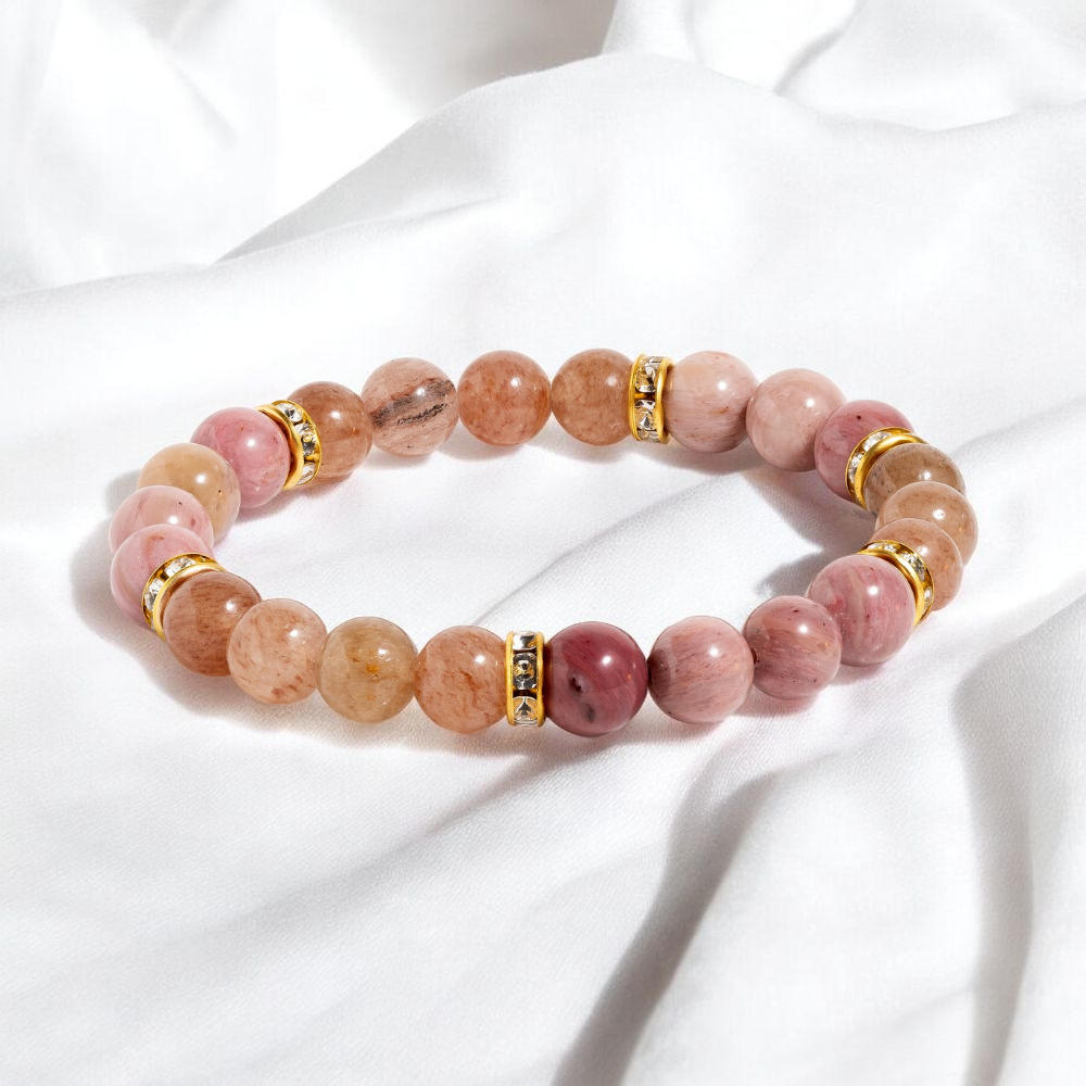 Strawberry Quartz & Rhodonite 'Soul’s Whisper' Bracelet