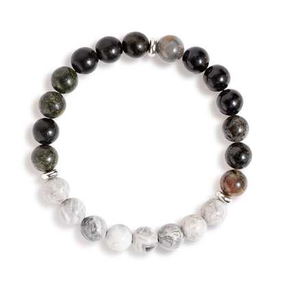 Green Zebra Jasper & Iolite 'Guided Path' Bracelet