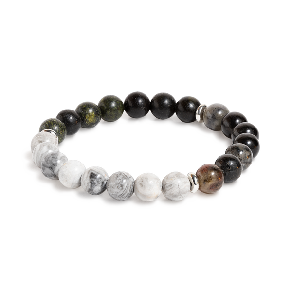 Green Zebra Jasper & Iolite 'Guided Path' Bracelet